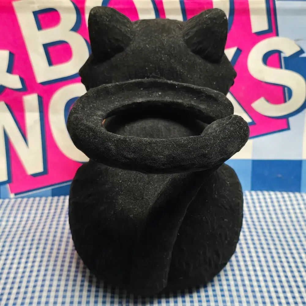 BBW Black Vampire Cat Large 3 Wick Candle Pedestal Holder